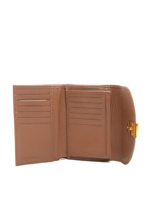 BLOSSOM Portefeuille en cuir grain&eacute; moyen BRULE - Portefeuilles Femme