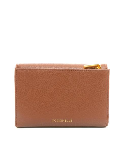BLOSSOM Portefeuille en cuir grain&eacute; moyen BRULE - Portefeuilles Femme