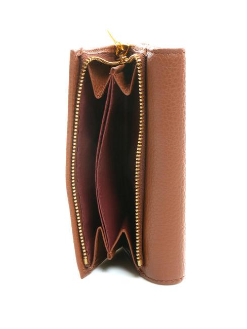 BLOSSOM Portefeuille en cuir grain&eacute; moyen BRULE - Portefeuilles Femme