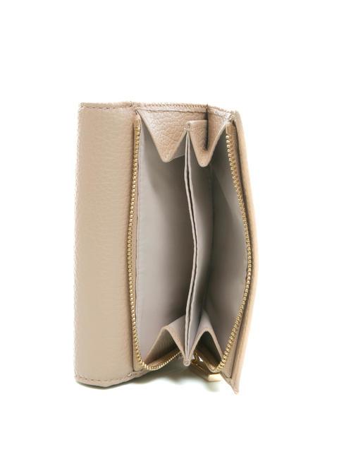 DORA Petit portefeuille en cuir textur&eacute; rose poudr&eacute; - Portefeuilles Femme