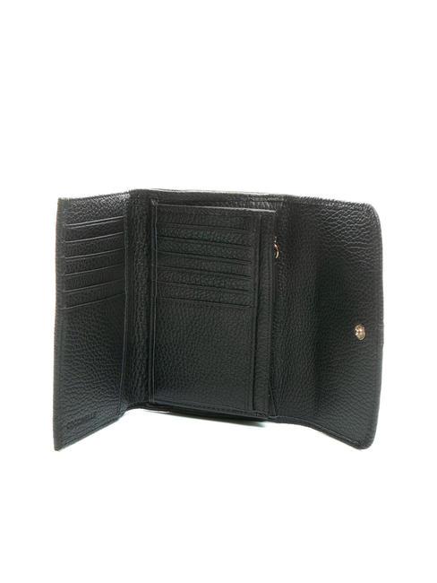 DORA Petit portefeuille en cuir textur&eacute; Noir - Portefeuilles Femme