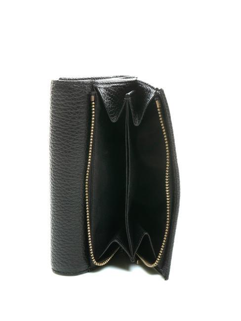 DORA Petit portefeuille en cuir textur&eacute; Noir - Portefeuilles Femme