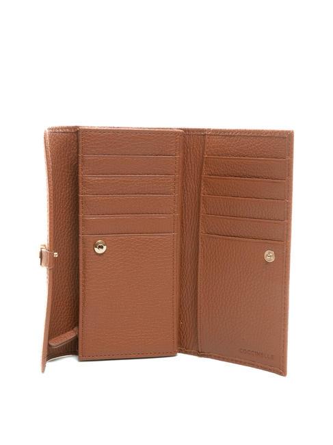 DORA Portefeuille en cuir grain&eacute; moyen BRULE - Portefeuilles Femme