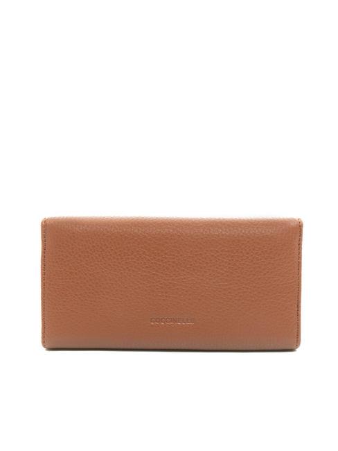 DORA Portefeuille en cuir grain&eacute; moyen BRULE - Portefeuilles Femme