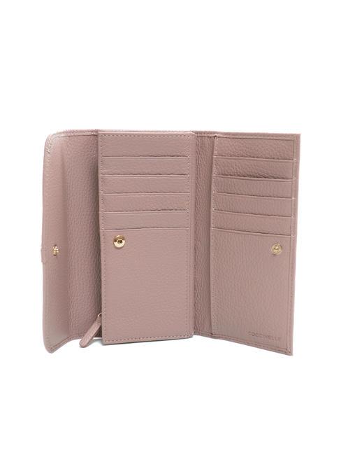 DORA Portefeuille en cuir grain&eacute; moyen an&eacute;mone - Portefeuilles Femme
