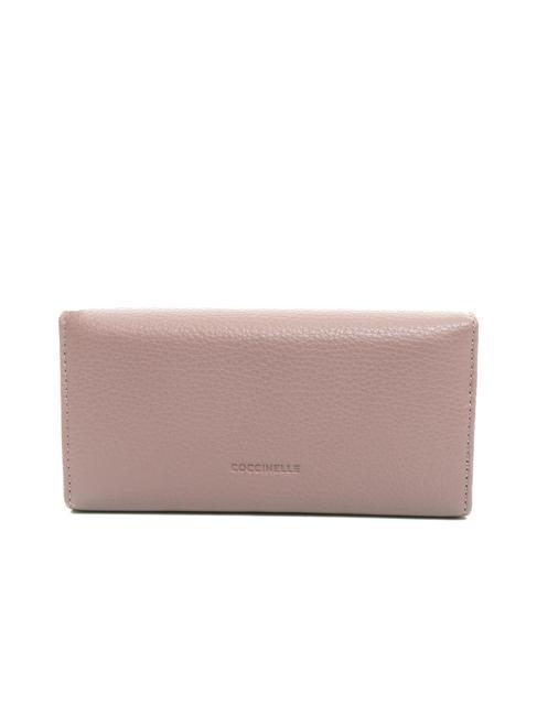 DORA Portefeuille en cuir grain&eacute; moyen an&eacute;mone - Portefeuilles Femme