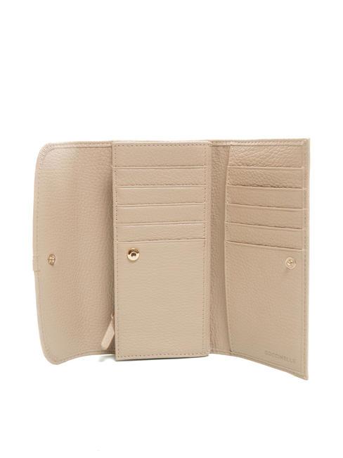 DORA Portefeuille en cuir grain&eacute; moyen rose poudr&eacute; - Portefeuilles Femme