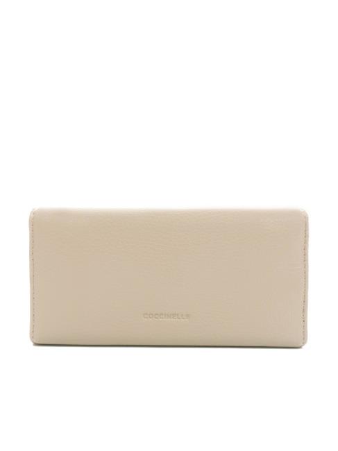 DORA Portefeuille en cuir grain&eacute; moyen rose poudr&eacute; - Portefeuilles Femme
