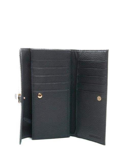 DORA Portefeuille en cuir grain&eacute; moyen dARKBlue - Portefeuilles Femme