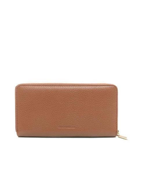 DORA Grand portefeuille en cuir zipp&eacute; autour BRULE - Portefeuilles Femme