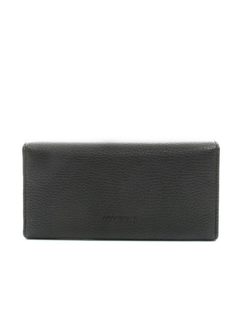 DORA Portefeuille en cuir grain&eacute; moyen Noir - Portefeuilles Femme