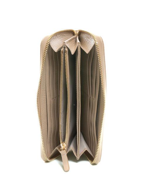 DORA Grand portefeuille en cuir zipp&eacute; autour rose poudr&eacute; - Portefeuilles Femme