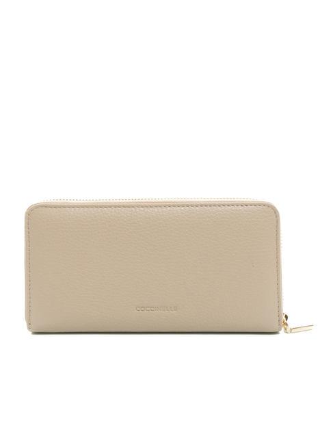 DORA Grand portefeuille en cuir zipp&eacute; autour rose poudr&eacute; - Portefeuilles Femme