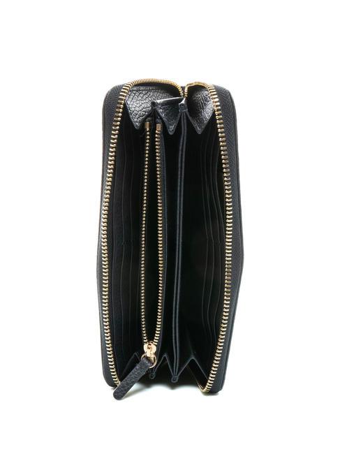DORA Grand portefeuille en cuir zipp&eacute; autour dARKBlue - Portefeuilles Femme