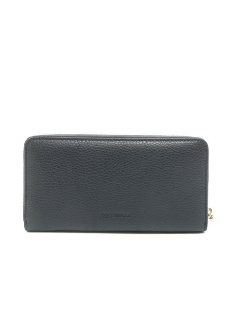 DORA Grand portefeuille en cuir zipp&eacute; autour dARKBlue - Portefeuilles Femme