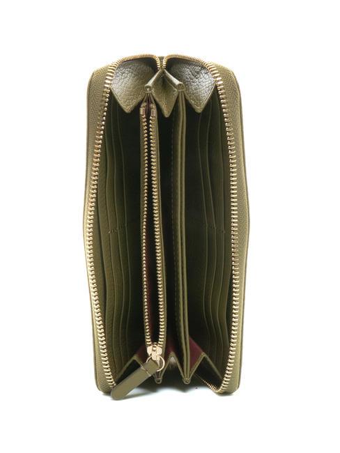 DORA Grand portefeuille en cuir zipp&eacute; autour Loden - Portefeuilles Femme