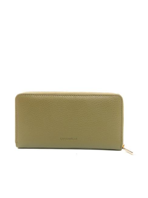 DORA Grand portefeuille en cuir zipp&eacute; autour Loden - Portefeuilles Femme