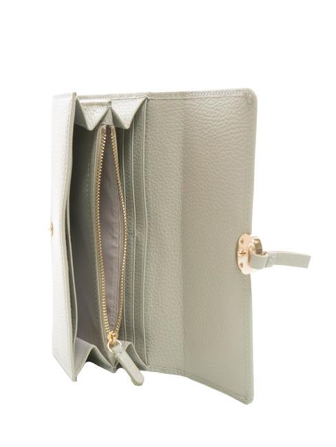 DOT Grand portefeuille en cuir textur&eacute; m&ucirc;re - Portefeuilles Femme