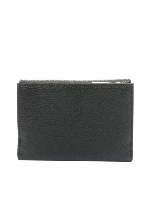 DOT Petit portefeuille en cuir textur&eacute; Noir - Portefeuilles Femme