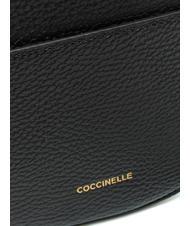 COCCINELLE KALI Sac bandouli&egrave;re en cuir avec pochette Noir - Sacs pour Femme - 6