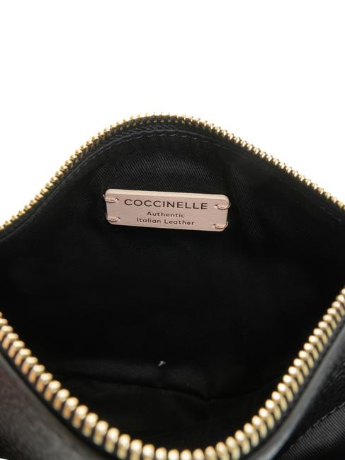 KALI Sac bandouli&egrave;re en cuir avec pochette Noir - Sacs pour Femme