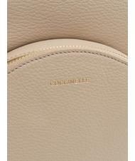 COCCINELLE ALPHA Sac &agrave; dos en cuir textur&eacute; rose poudr&eacute; - Sacs pour Femme - 3