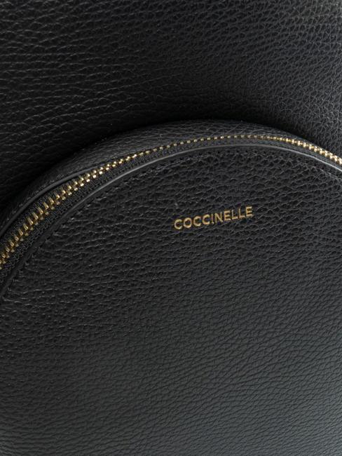 ALPHA Sac &agrave; dos en cuir textur&eacute; Noir - Sacs pour Femme