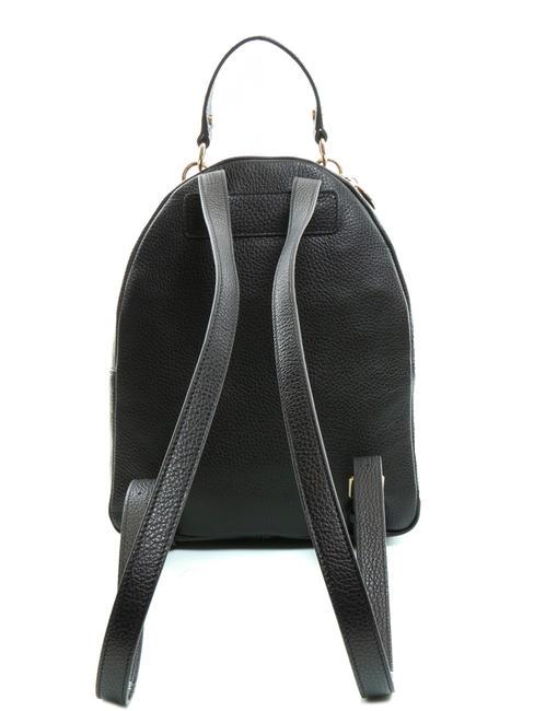 ALPHA Sac &agrave; dos en cuir textur&eacute; Noir - Sacs pour Femme