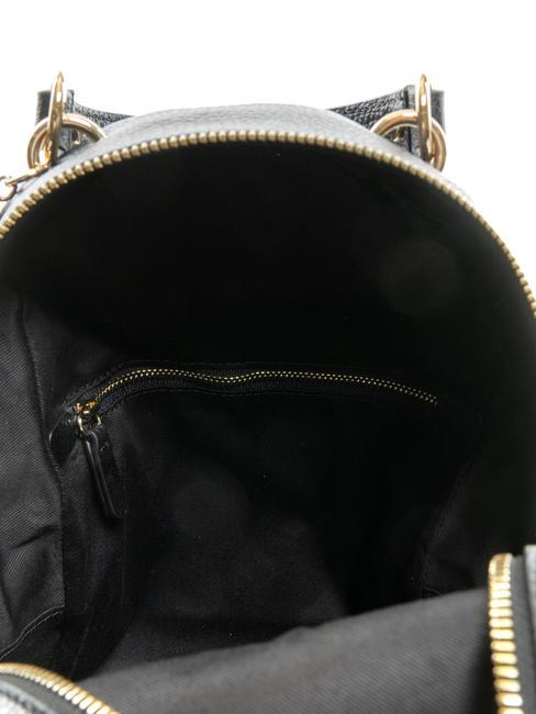 ALPHA Sac &agrave; dos en cuir textur&eacute; Noir - Sacs pour Femme