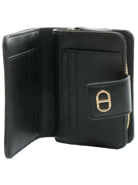 T OVAL Petit portefeuille zipp&eacute; noir - Portefeuilles Femme