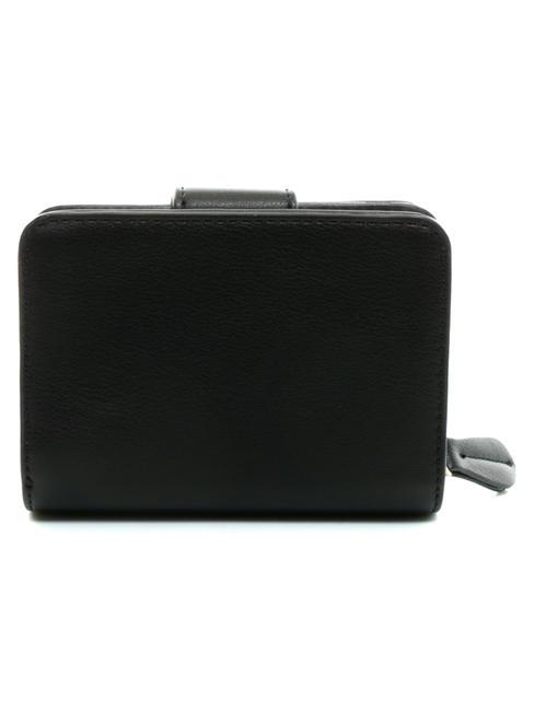 T OVAL Petit portefeuille zipp&eacute; noir - Portefeuilles Femme