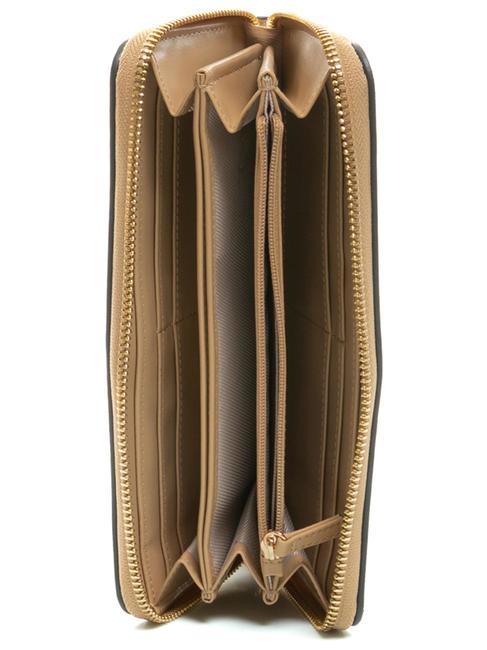 T OVAL Portefeuille zipp&eacute; brun noix de p&eacute;can - Portefeuilles Femme