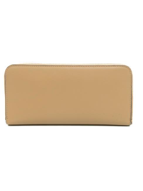 T OVAL Portefeuille zipp&eacute; brun noix de p&eacute;can - Portefeuilles Femme