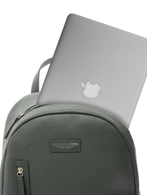 TOURIST Sac &agrave; dos PC 15", en cuir for&ecirc;t verte - Sacs &agrave; dos pour ordinateur portable
