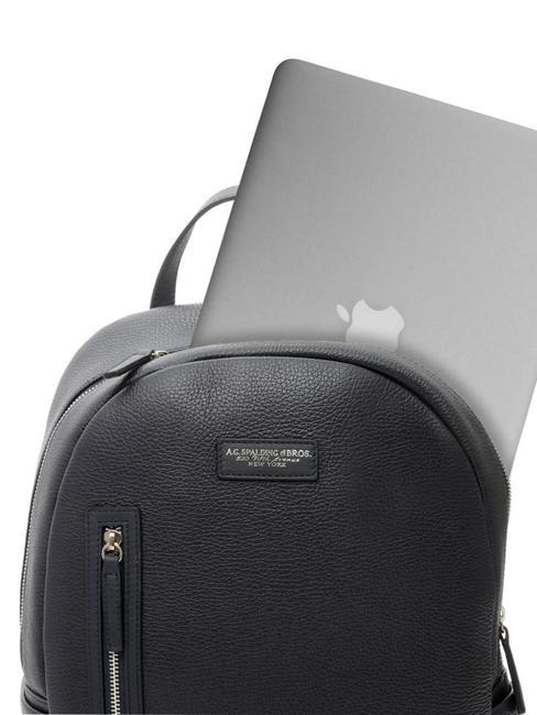 TOURIST Sac &agrave; dos PC 15", en cuir noir - Sacs &agrave; dos pour ordinateur portable