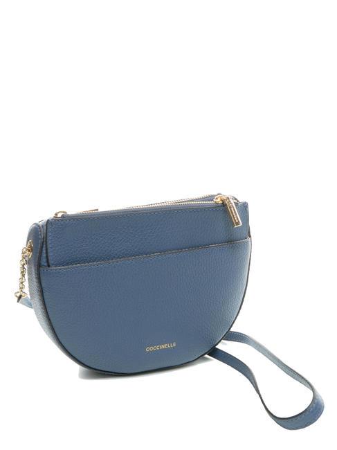 KALI Sac bandouli&egrave;re en cuir avec pochette myrtille - Sacs pour Femme