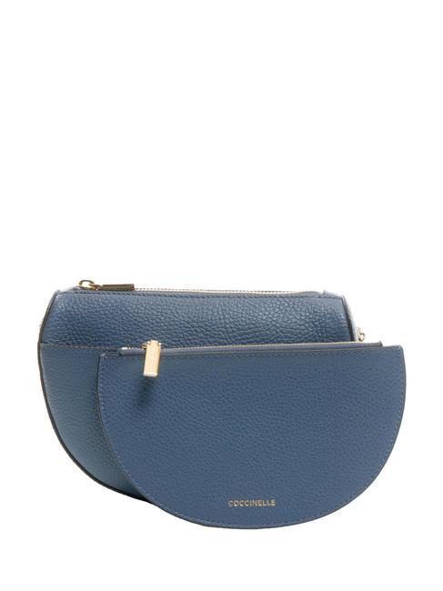 KALI Sac bandouli&egrave;re en cuir avec pochette myrtille - Sacs pour Femme