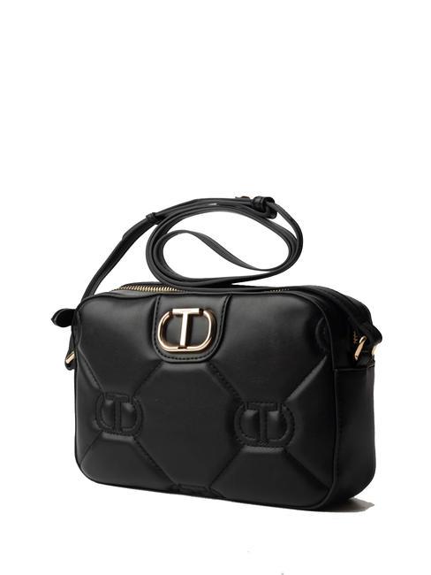 LOGO MATELASSE Petit sac bandouli&egrave;re noir - Sacs pour Femme