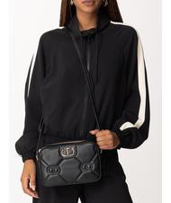 TWINSET LOGO MATELASSE Petit sac bandouli&egrave;re noir - Sacs pour Femme - 4