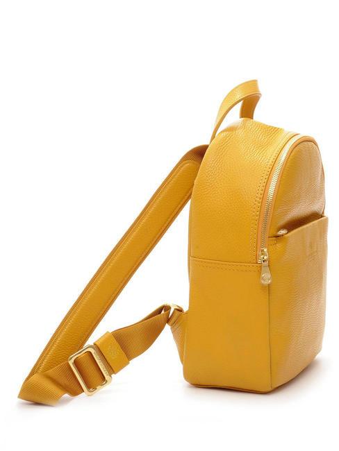 TIFFANY Petit sac &agrave; dos en cuir moutarde - Sacs pour Femme