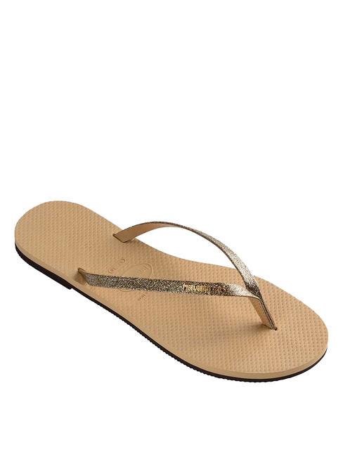 YOU GLITTER Tongs d'or - Chaussures Femme