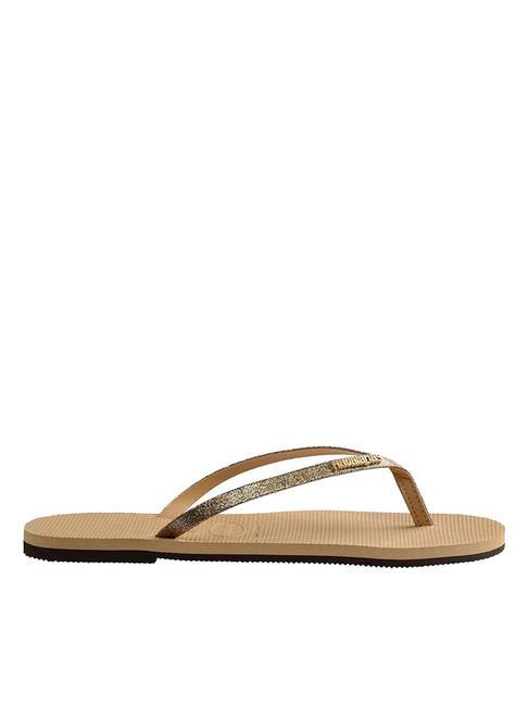 YOU GLITTER Tongs d'or - Chaussures Femme