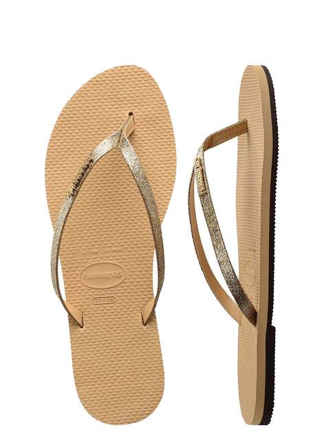 YOU GLITTER Tongs d'or - Chaussures Femme