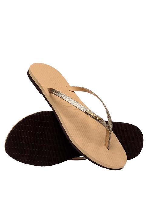 YOU GLITTER Tongs d'or - Chaussures Femme