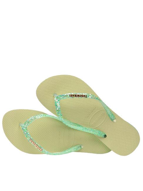 SLIM GLITTER FLOURISH Tongs en caoutchouc jardin vert - Chaussures Femme