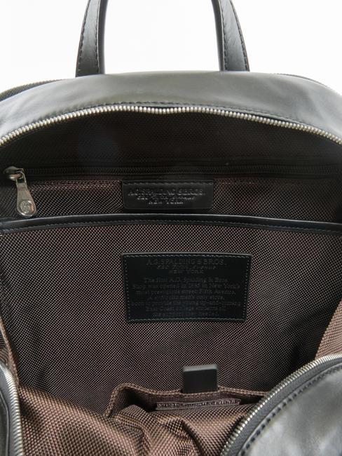 ICONIC NEW YORK Sac &agrave; dos pour ordinateur portable 15", en cuir noir - Sacs &agrave; dos pour ordinateur portable