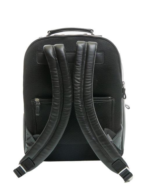 ICONIC NEW YORK Sac &agrave; dos pour ordinateur portable 15'' en cuir noir - Sacs &agrave; dos pour ordinateur portable
