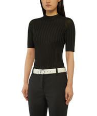 TRUSSARDI GREYHOUND  Ceinture en cuir fabriqu&eacute;e en Italie blanc cass&eacute; - Ceintures - 3