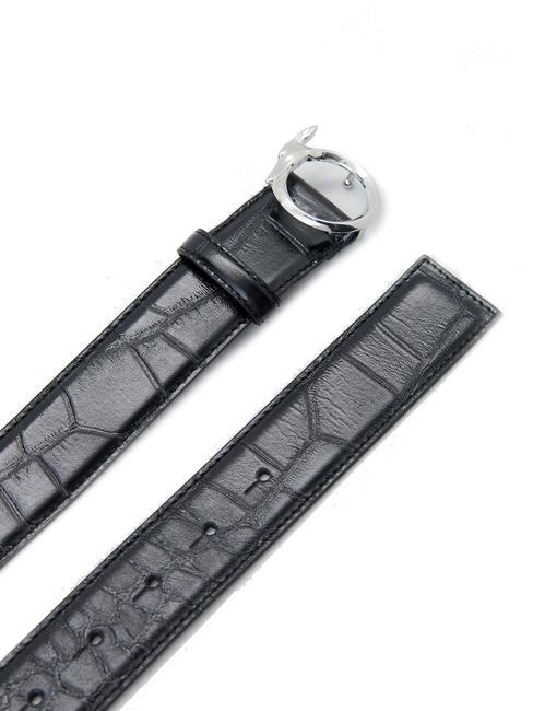 GREYHOUND  Ceinture imprim&eacute; croco NOIR - Ceintures