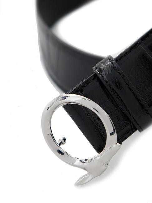 GREYHOUND  Ceinture imprim&eacute; croco NOIR - Ceintures